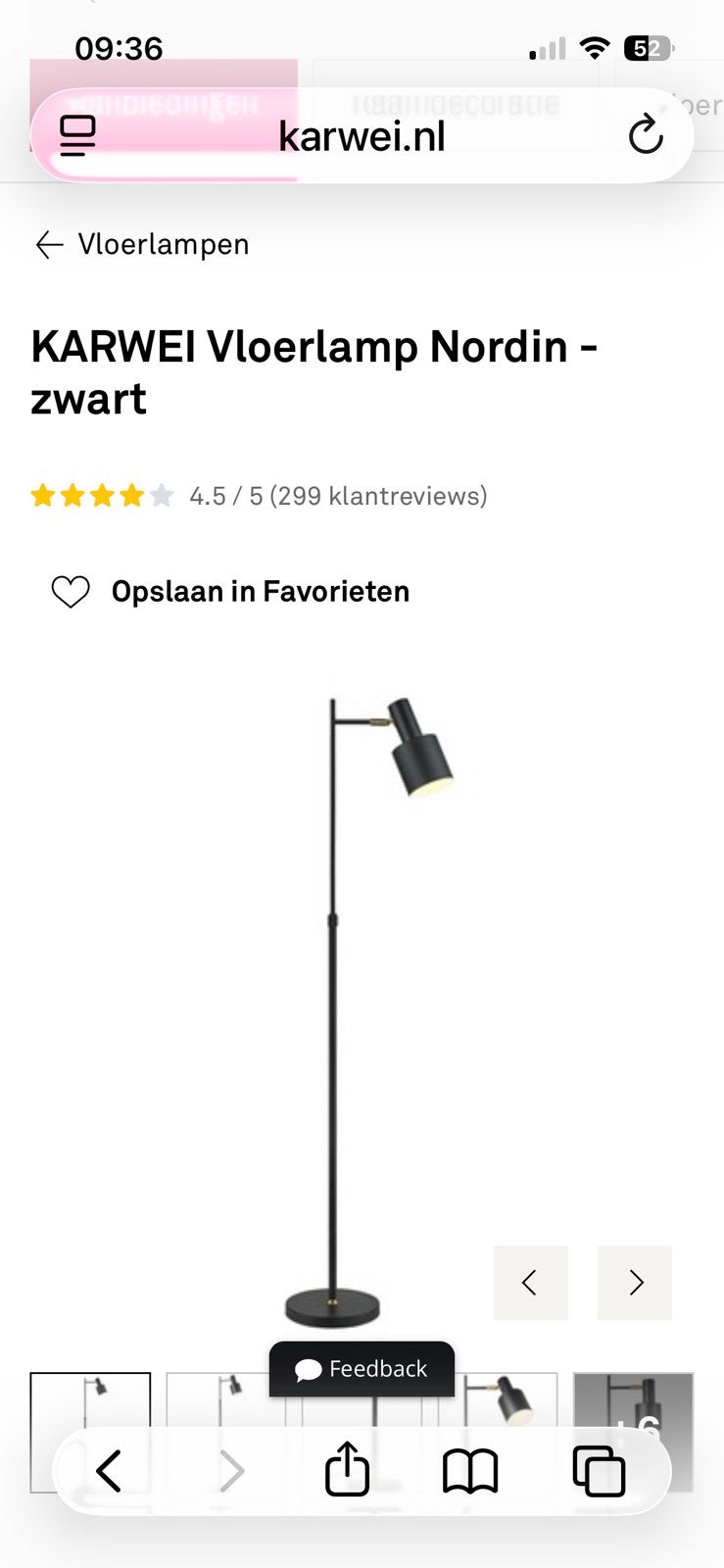 Karwei vloerlamp nordin nieuw, Ophalen of Verzenden, Zo goed als nieuw, 150 tot 200 cm