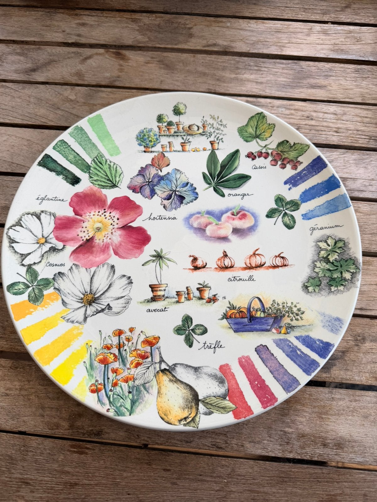Gien COULEURS DU TEMPS ronde taartschaal