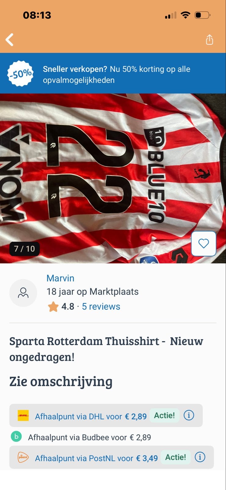 Sparta Rotterdam Thuisshirt 2023/2024 Robey - Maat XL - NIEU, Meerkleurig, Ophalen of Verzenden, Voetbal, Maat 56/58 (XL)