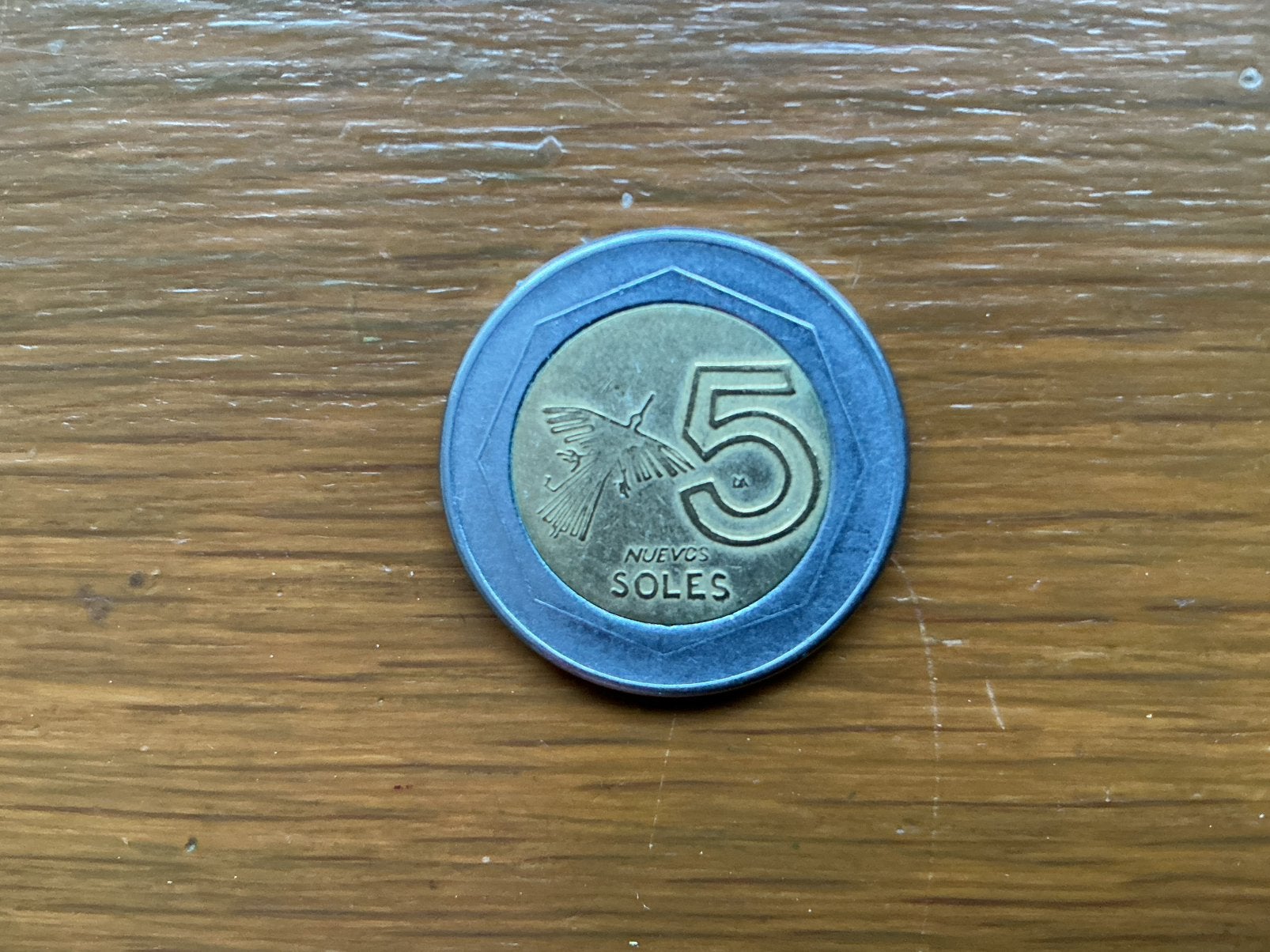 Munt Peru 5 soldes 1994, Ophalen of Verzenden, Zuid-Amerika
