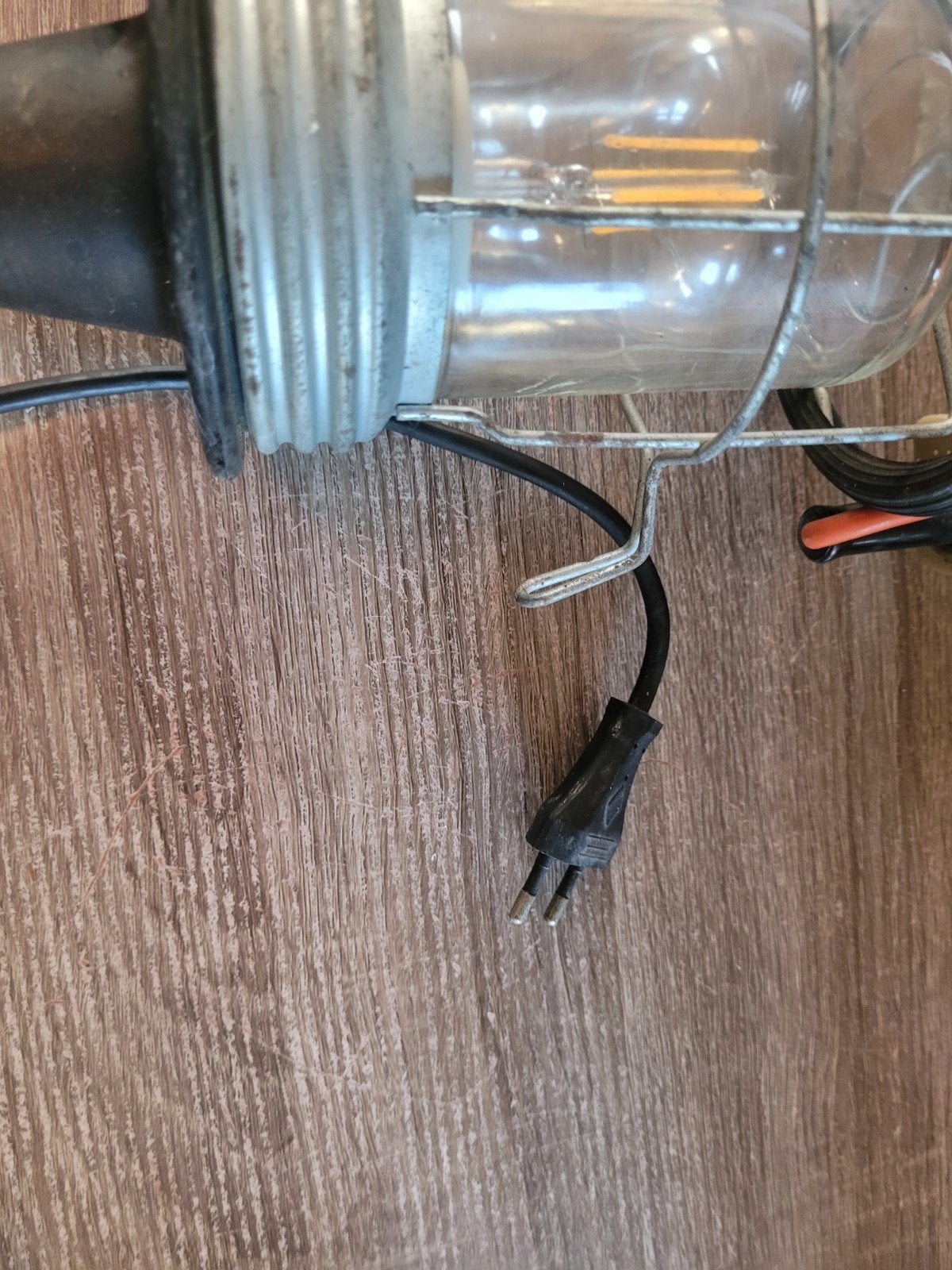 Vintage Werkplaatslamp / Bouwlamp, Antiek en Kunst, Ophalen