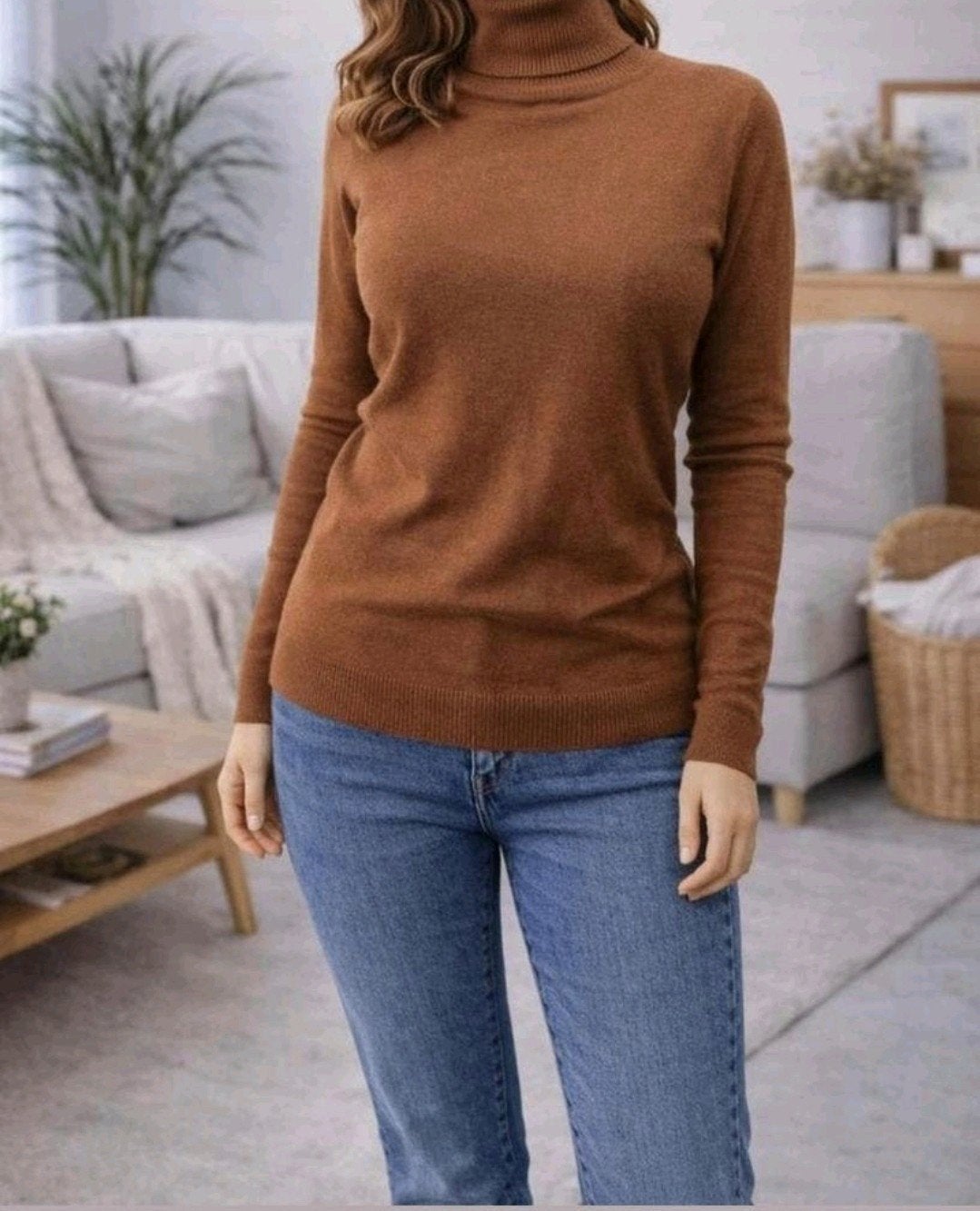 Tandem Bruine Coltrui S/M - Zacht & Comfortabel, Kleding | Dames, Truien en Vesten, Maat 38/40 (M), Tandem, Bruin, Ophalen of Verzenden