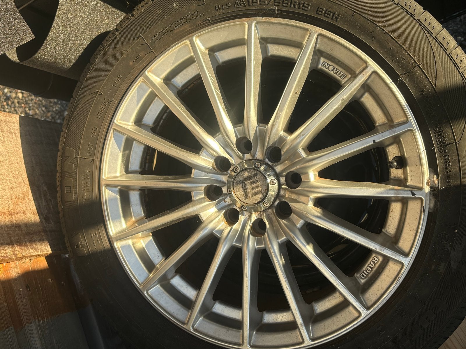 Multisteek velgen met All Season banden (4x100 & 4x108), Auto-onderdelen, Ophalen, Gebruikt, 15 inch, Banden en Velgen