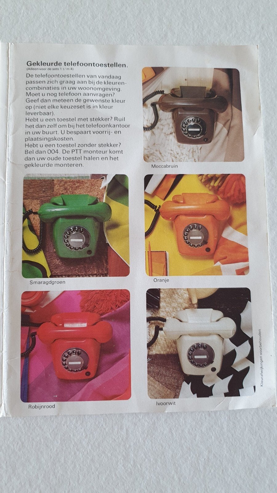 Vintage telefoonfolder jaren 70 PTT, Ophalen of Verzenden, Gebruikt, Met draaischijf