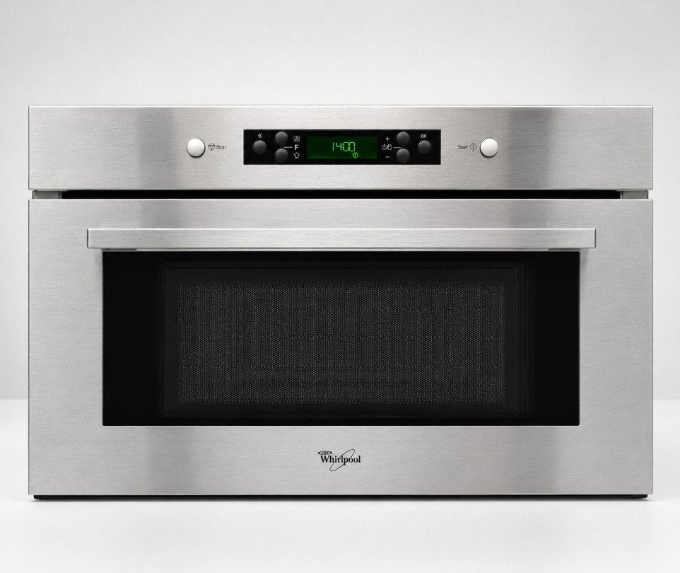 Whirlpool AMW 751/IX. Voor een nis van 38cm, Witgoed en Apparatuur, Magnetrons, Combimagnetron, Crisp, Ophalen of Verzenden, Zo goed als nieuw