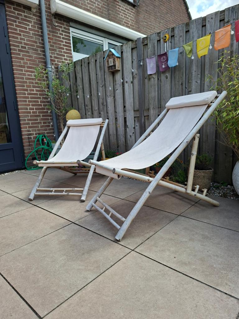 loungestoelen/ligstoelen, Tuin en Terras, Ligbedden, Ophalen of Verzenden, Rotan, Verstelbaar