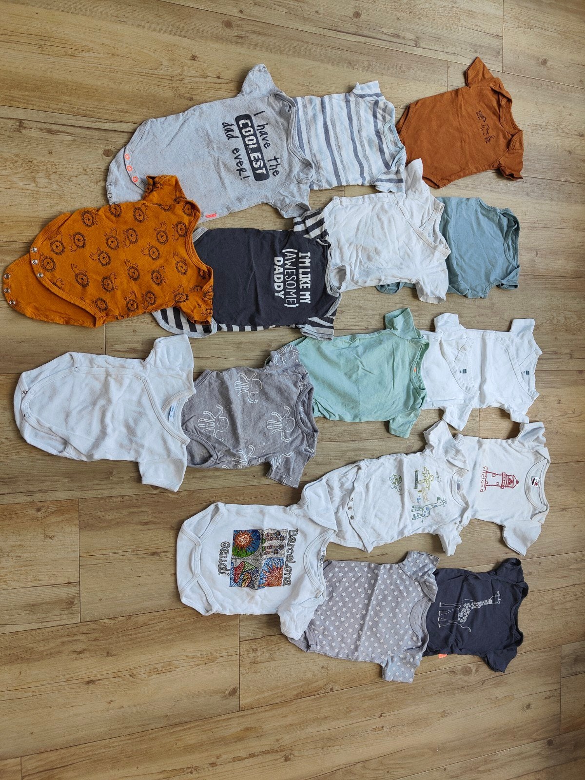 17 Rompertjes korte mouw maat 62, 62/68 en 68 Hema Prenatal, Ophalen of Verzenden, Gebruikt, Hema, Prenatal, Jongetje of Meisje