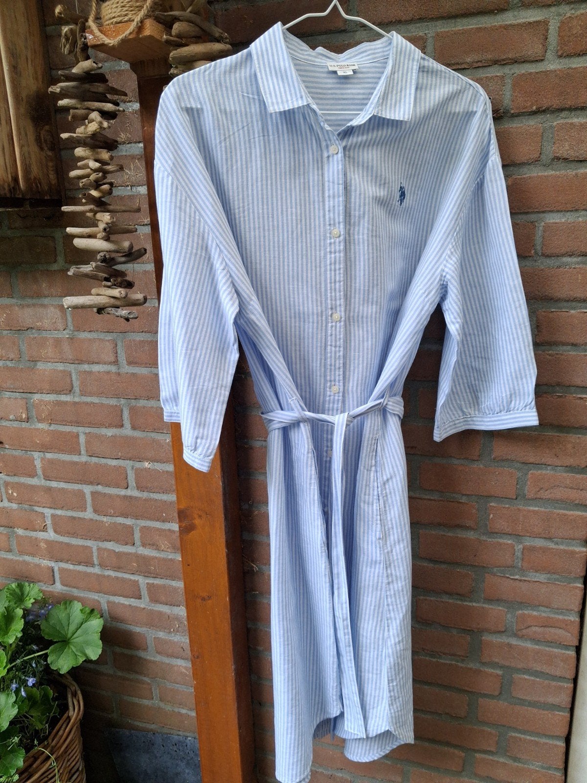 U.S. Polo Assn. gestreepte blousejurk - Maat XL, U.S. Polo Assn., Blauw, Maat 42/44 (L), Ophalen of Verzenden