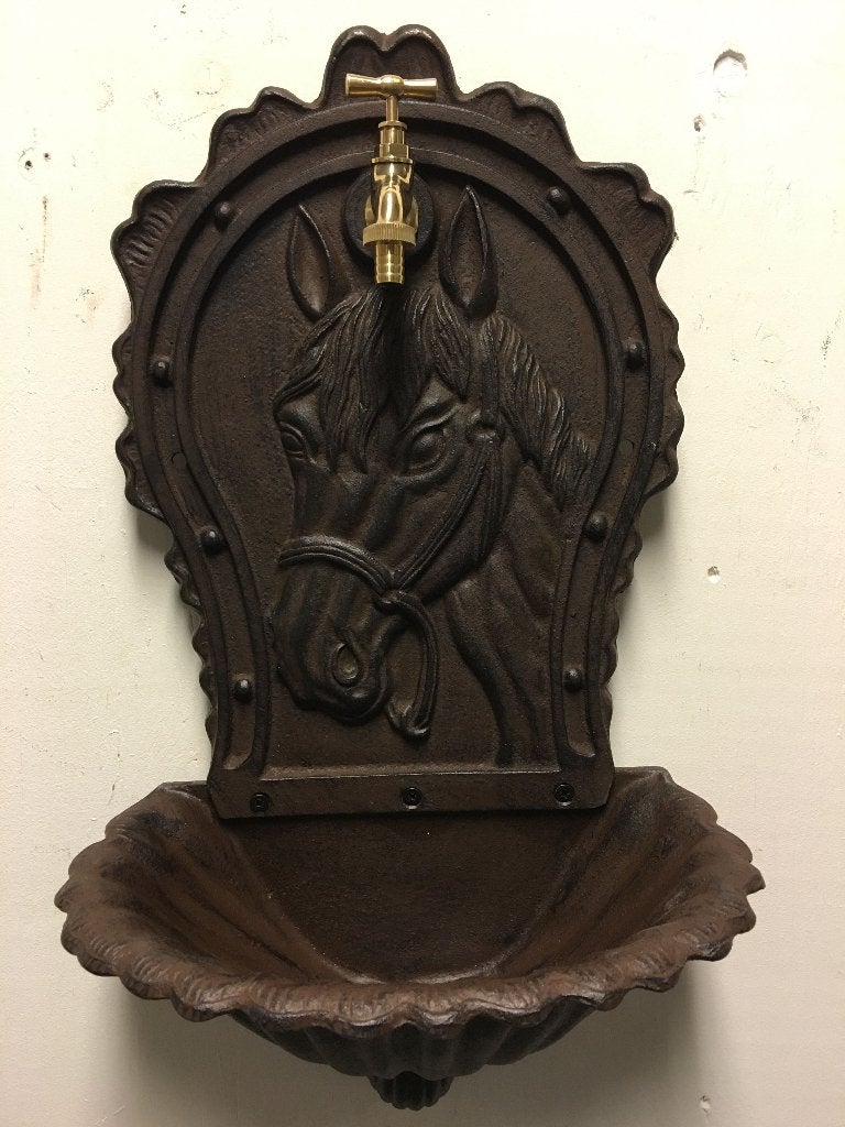 Wandwasbak gietijzer bruin met paardenhoofdlogo, mooi!, Ophalen of Verzenden, ., ., .