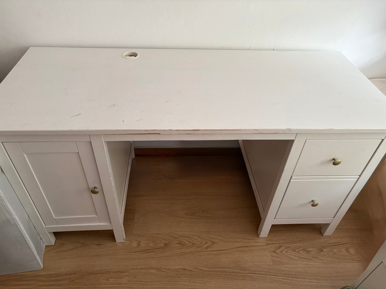 HEMNES bureau ikea, Ophalen, Met lades, Gebruikt, 155 cm