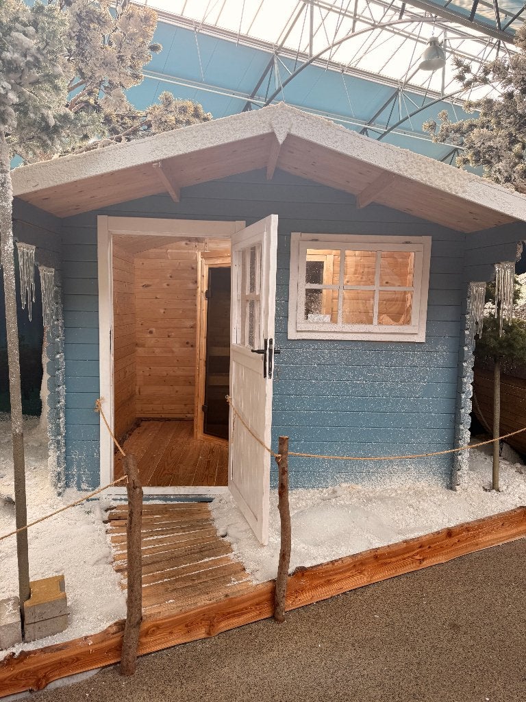 Fonteyn Tuinhuis Blauw | Showroom, Ophalen, 200 tot 400 cm, 250 tot 500 cm, Blokhut