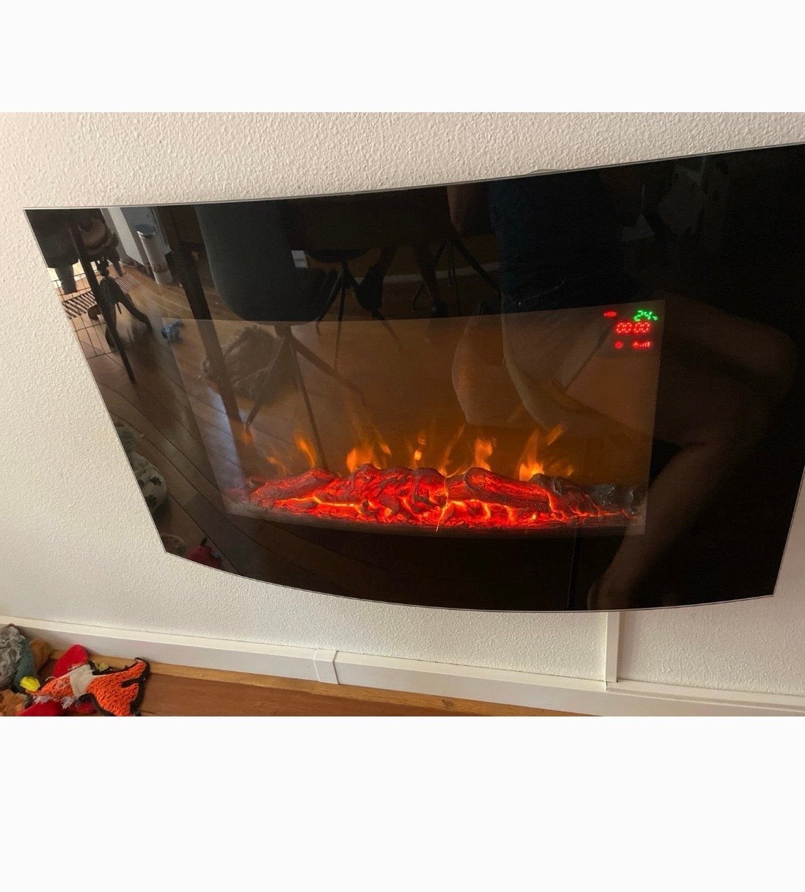 Moderne elektrische haard met afstandsbediening, Ophalen, Zo goed als nieuw, Hangende haard, Elektrische haard