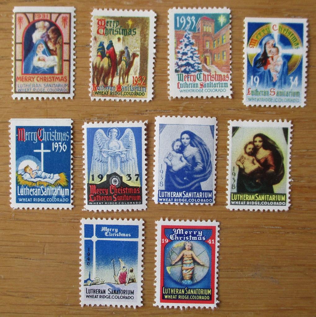 Luthers Sanatorium Wheat Ridge Colorado, oudere Kerstzegels, Verzenden, Postfris, Noord-Amerika