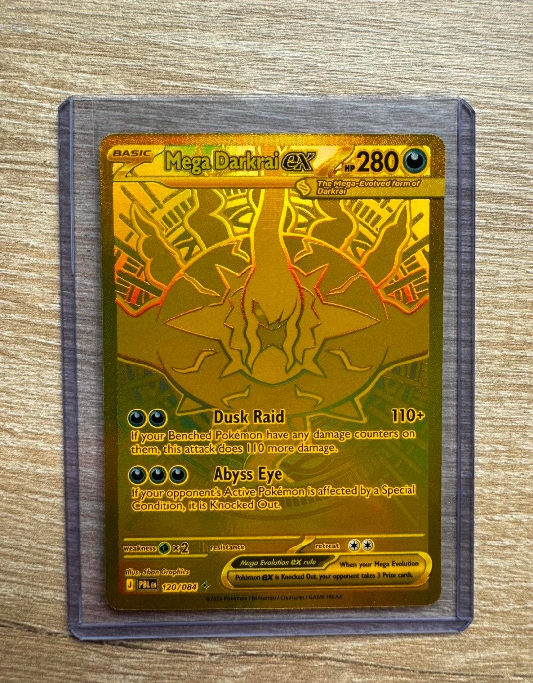 Pokemon Mega Darkrai Ex Gold 120/084, Ophalen of Verzenden, Nieuw, Losse kaart, Foil