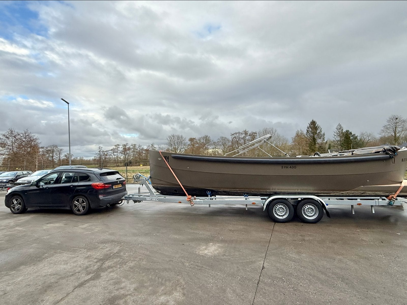 Vlemmix boottrailer 8,4m 2x1350 kg- grote dubbelasser zgan, Watersport en Boten, Boottrailers, Ophalen, 1500 tot 3000 kg, Sloepentrailer