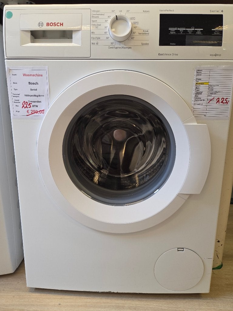 wasmachine - Bosch - 8kg - A+++ AFGEPRIJSD!, Witgoed en Apparatuur, Wasmachines, 1200 tot 1600 toeren, Duitsland, Nl-infocentrum-bosch@bshg.com
