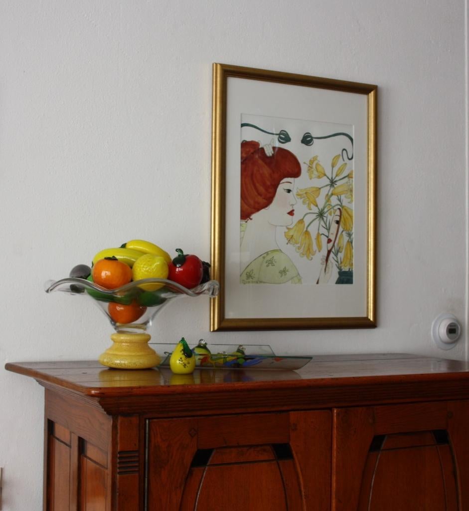 Schilderij in Art Deco nouveau stijl
 spiegel, Antiek en Kunst, Ophalen