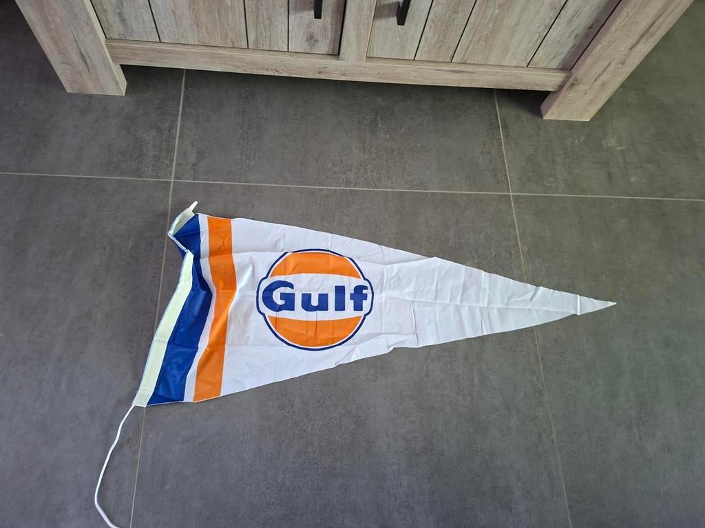 Gulf vlag, Verzamelen, Ophalen of Verzenden, Zo goed als nieuw, Reclamebord