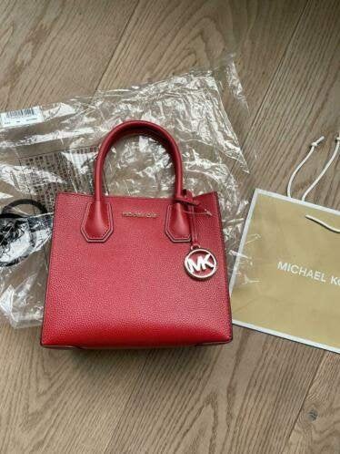 Michael Kors Mini Mercer Red Classic NIEUW, Ophalen of Verzenden, Nieuw, Rood, Handtas