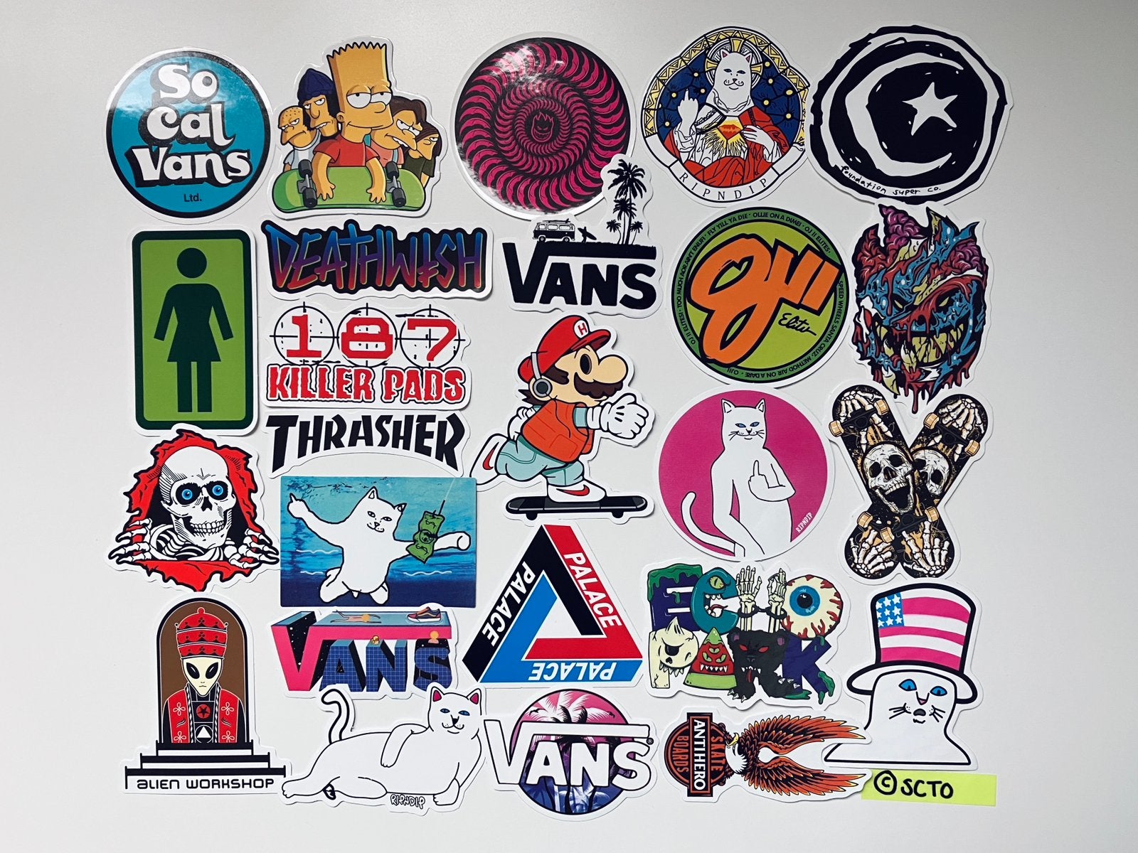 Stickers skate logo Vans Thrasher Ripndip laptop skateboard, Ophalen of Verzenden, Nieuw, Meerdere stickers