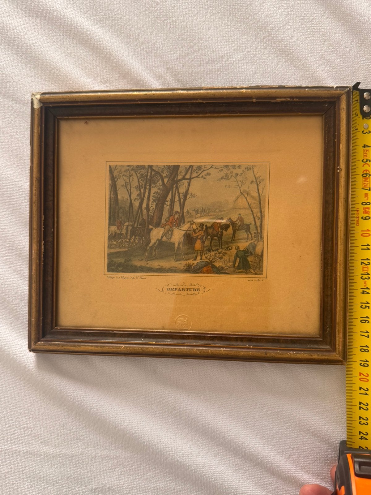 Oud kunst Engels antieke prent jachtprent, Ophalen
