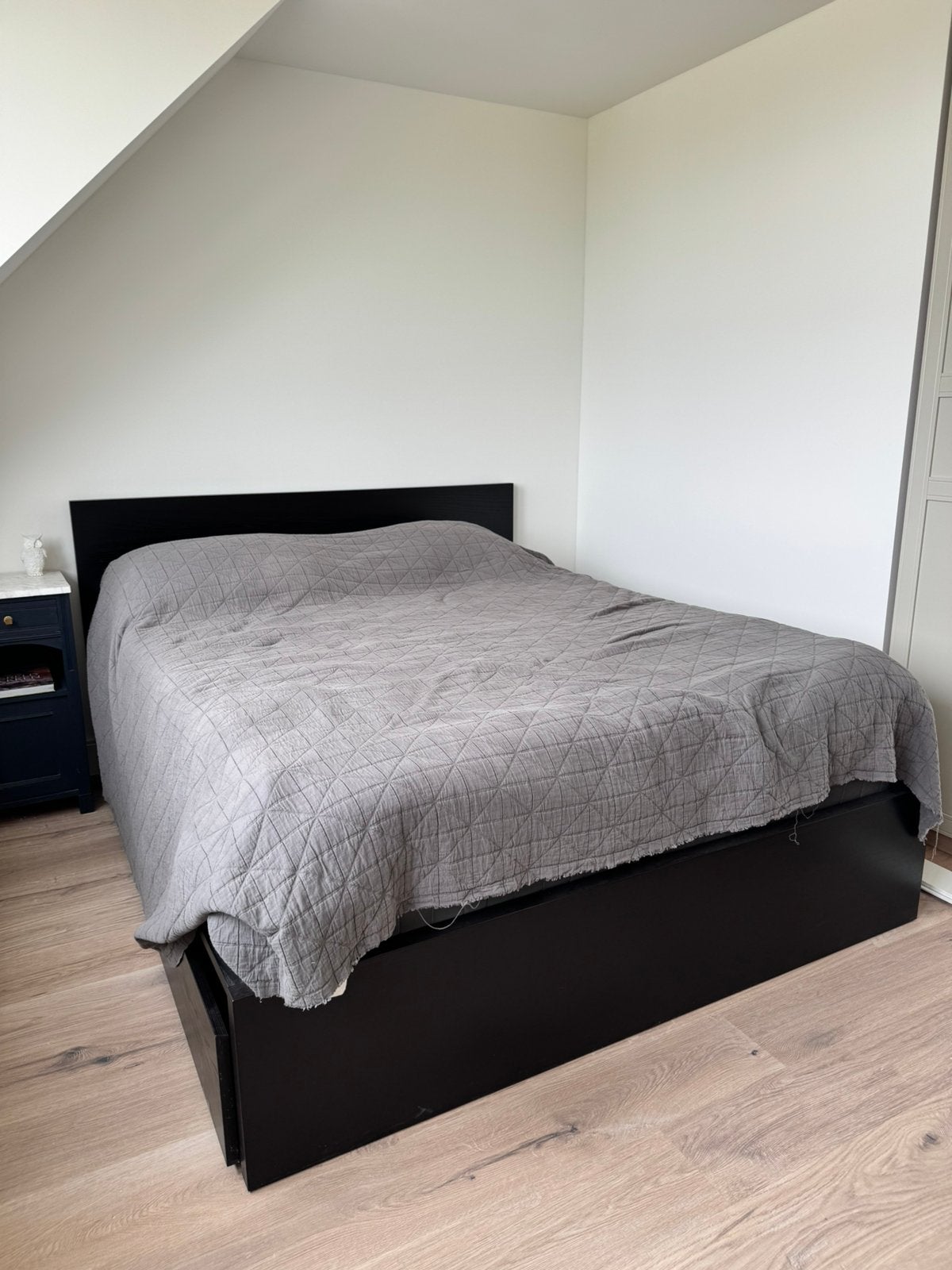 Zwart Malm bed, Ophalen, Gebruikt, Zwart, Tweepersoons