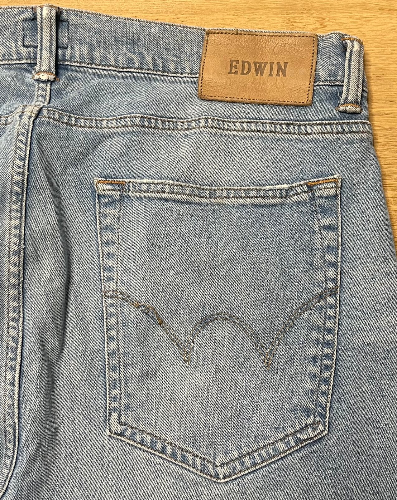 Edwin slim tapered jeans blauw - Maat W36 L34, Ophalen of Verzenden, Zo goed als nieuw, Blauw, W36 - W38 (confectie 52/54)