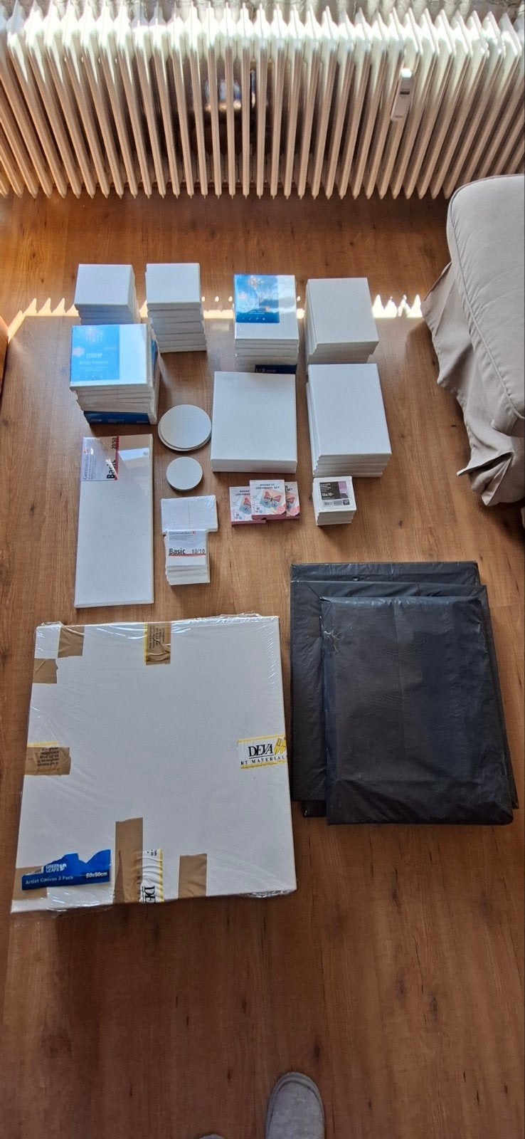 Grote partij canvasdoeken en papier speciaal voor acrylverf, Ophalen, Nieuw, Doek