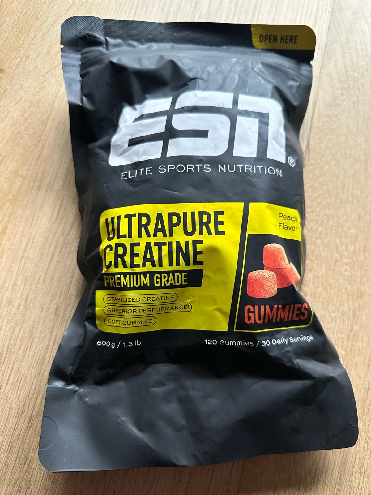 ESN Ultrapure Creatine Gummies - Peach Flavor, Ophalen of Verzenden, Nieuw, Poeder of Drank