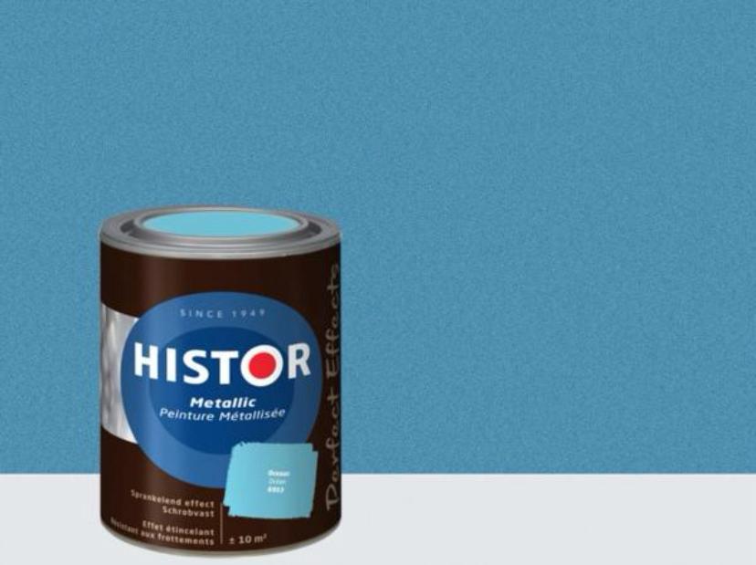 Histor perfect effects muurverf Metallic Oceaan 1L, Blauw, Nieuw, Ophalen of Verzenden, Lak