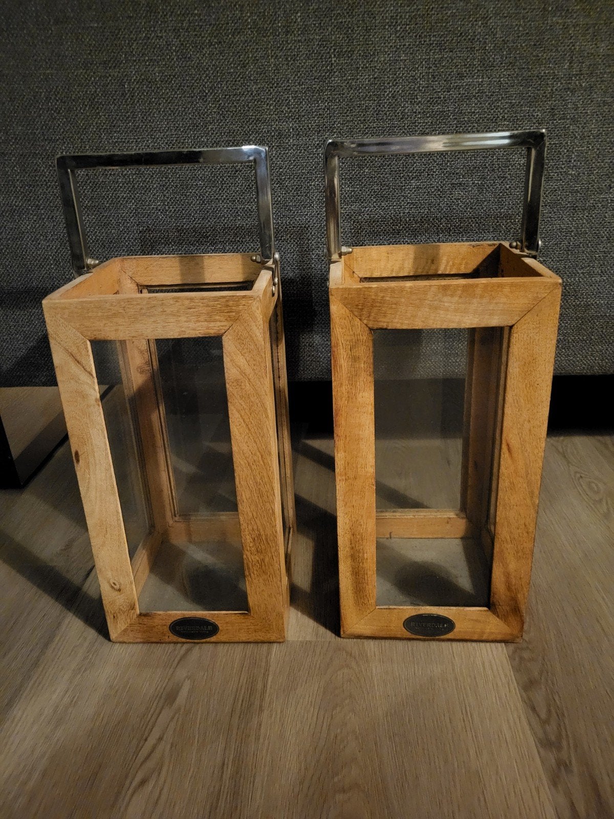 Set van 2 Riverdale houten lantaarns, Huis en Inrichting, Woonaccessoires | Kandelaars en Kaarsen, Riverdale, Ophalen of Verzenden