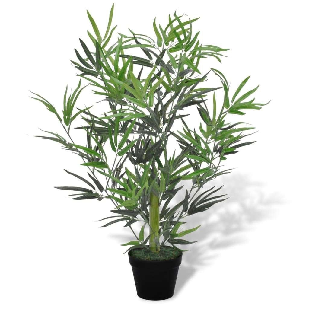 Kunstplant kunstbamboe bamboe + pot 80 cm GRATIS BEZORGD!, Binnen, Groen, Verzenden, Onderhoudsvrij