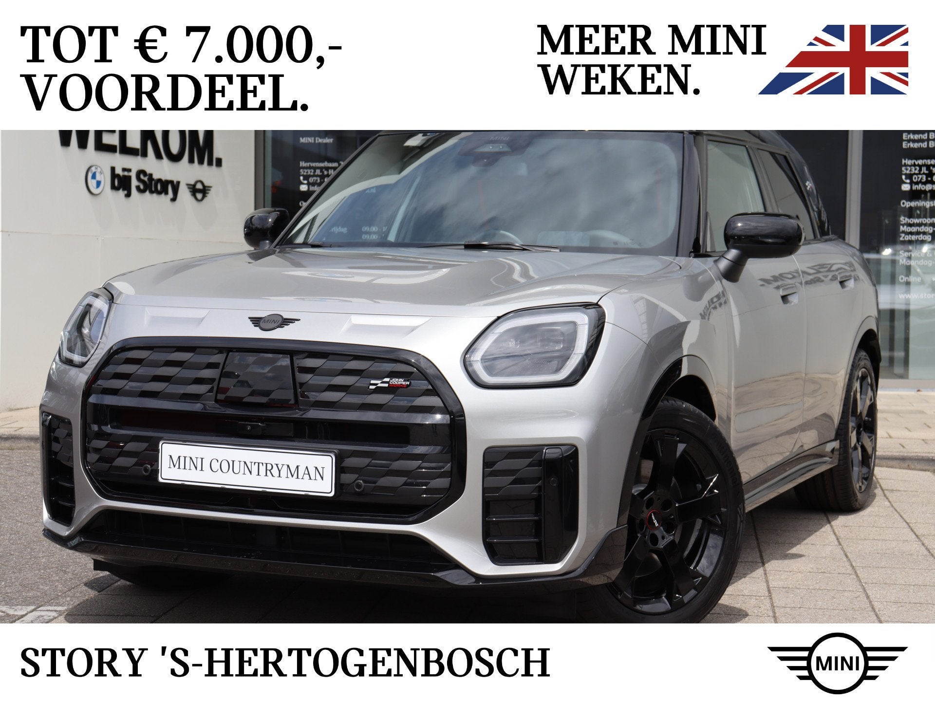MINI Countryman E / JCW / Pakket L / 19" John Cooper Works R, Auto's, Dealer onderhouden, Stof, Countryman, Nieuw