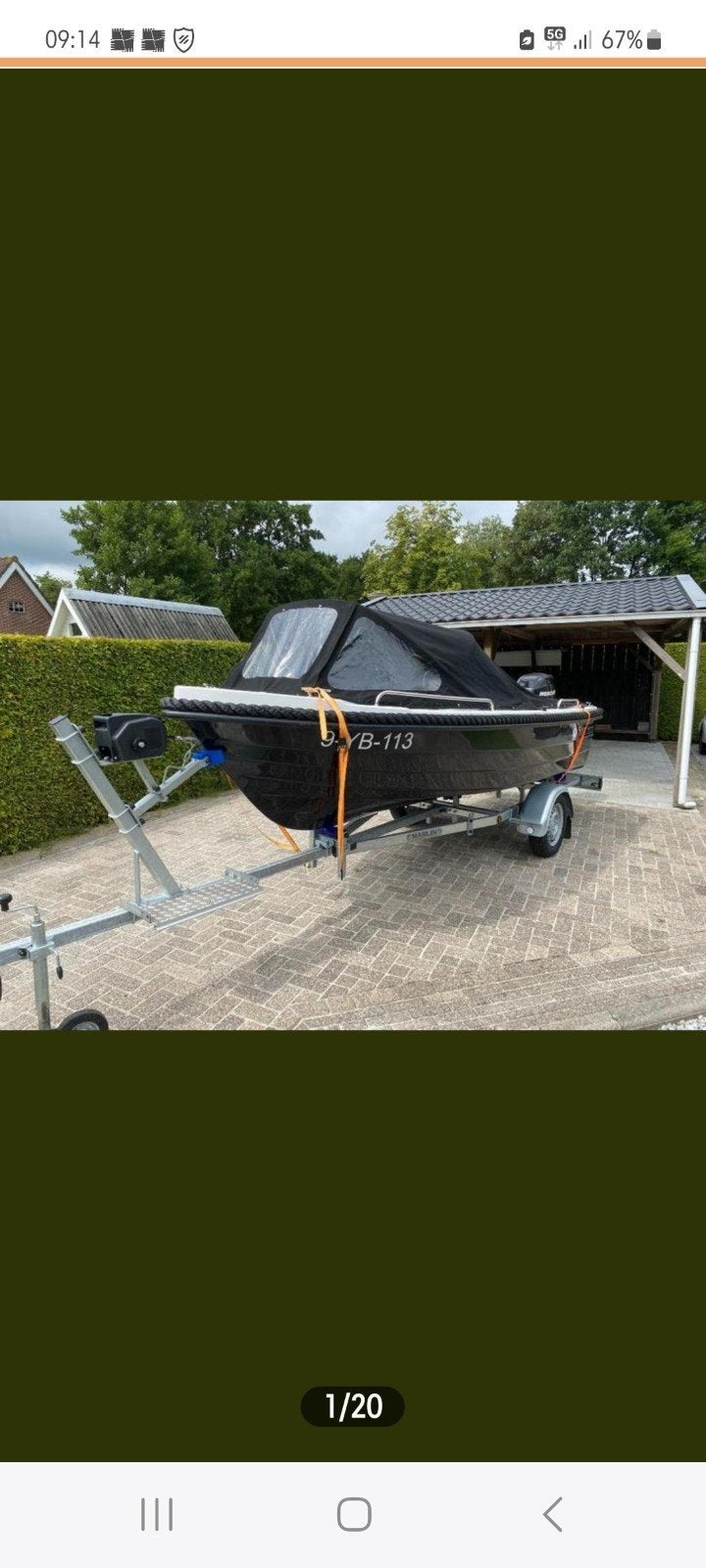 Silver Yacht 445 sloep, compleet met Marlin trailer., Consoleboot, Anker, Zo goed als nieuw, Ophalen
