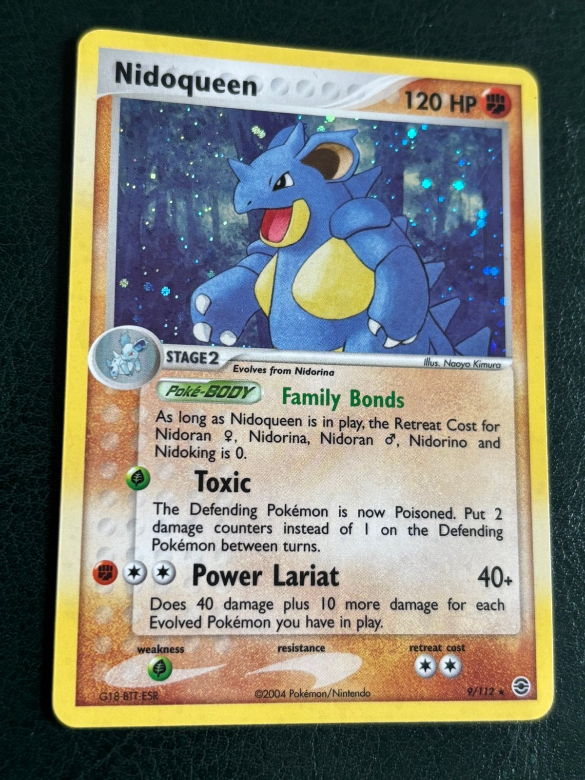 Nidoqueen (holo) #9 Pokemon Fire Red & Leaf Green, Ophalen of Verzenden, Zo goed als nieuw