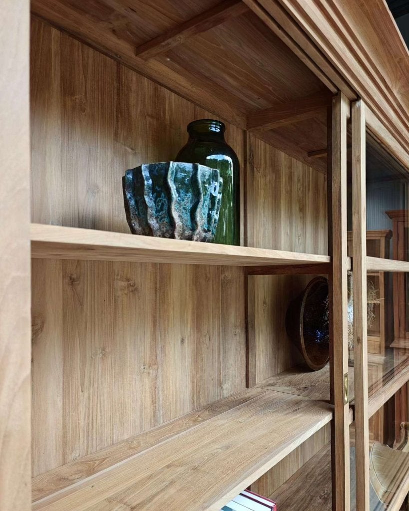 Wauw! Teakhouten vitrinekast | Museumkast "Art deco", Met deur(en), -, 200 cm of meer, -