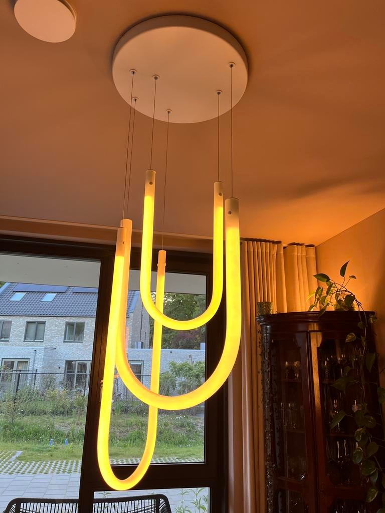 VARMBLIXT Led-plafondlamp hanglamp, Ophalen, 75 cm of meer, Modern, Glas