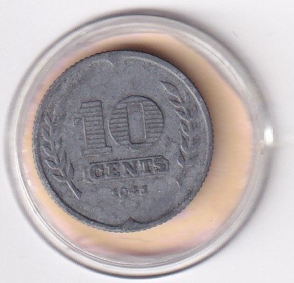 10 Cent 1941 Zeer Fraai    zink, Verzenden, Koningin Wilhelmina, 10 cent, Losse munt
