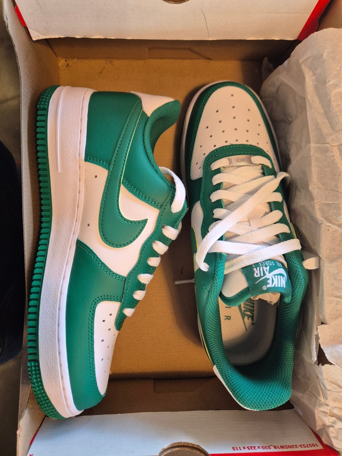 Nike Air Force 1 Low Wit Groen Sneakers, Wit, Nike, Nieuw, Ophalen of Verzenden