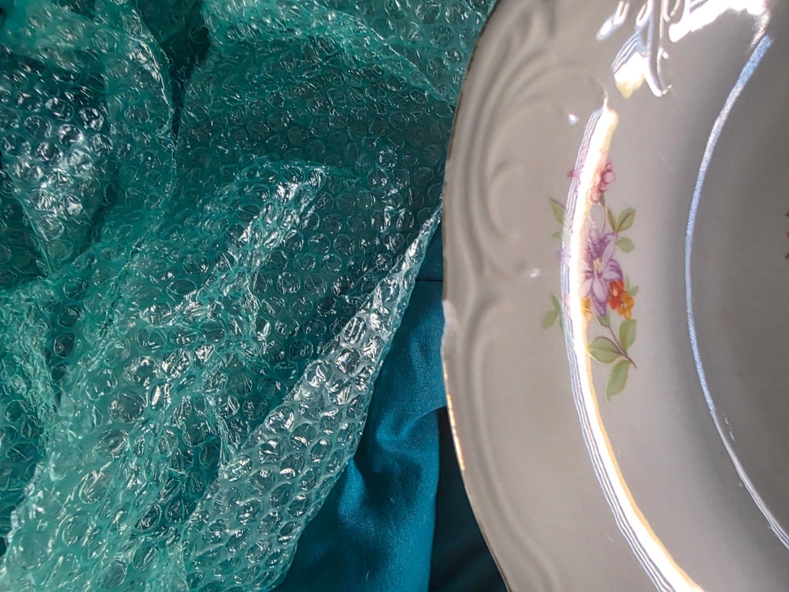 Vintage Wawel Made in Poland Borden met Bloemmotief, Ophalen of Verzenden