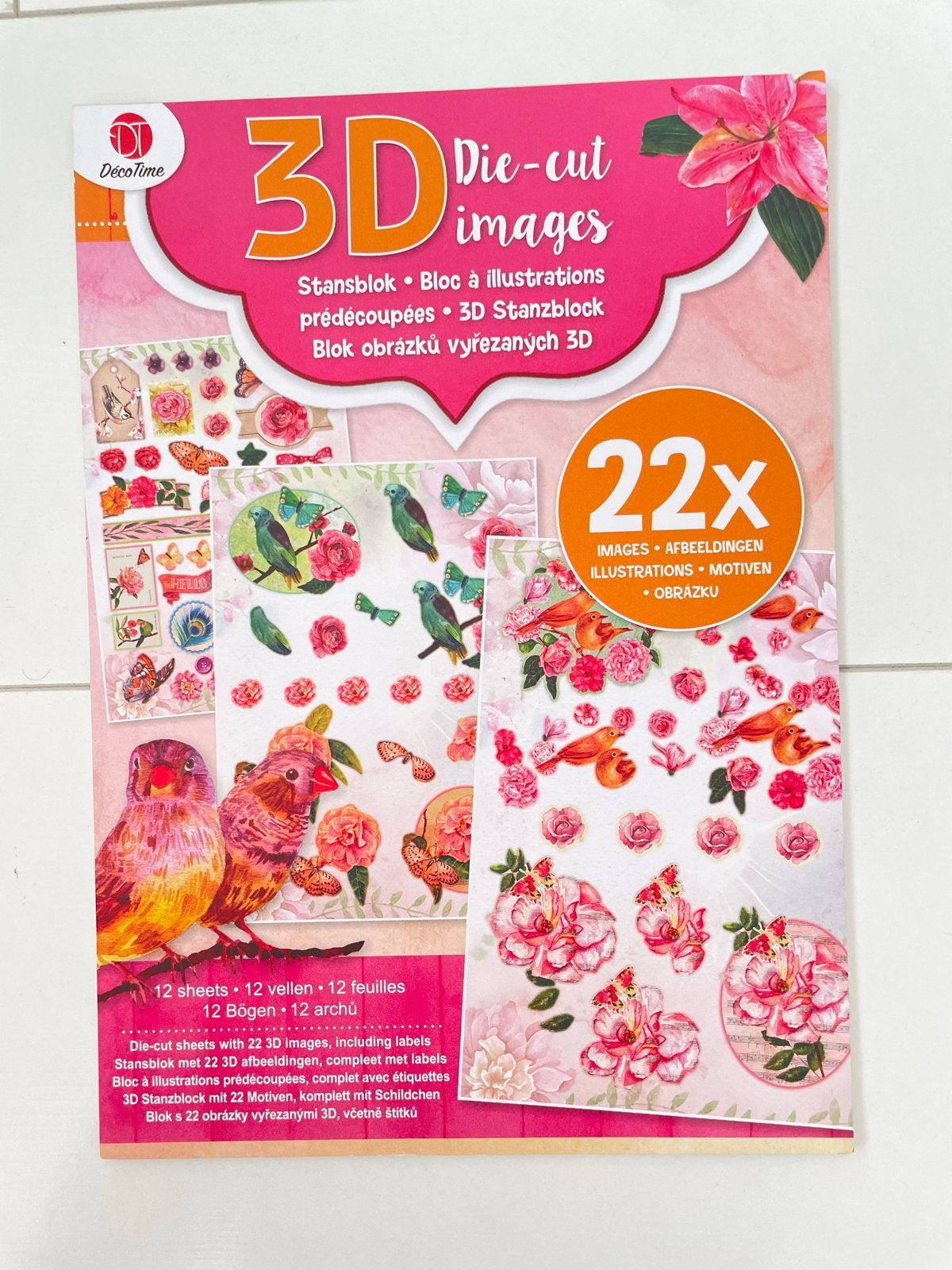 3D Stansblok 22x afbeeldingen Die-cut images Décotime, Ophalen of Verzenden, Nieuw, Natuur, Knipvel