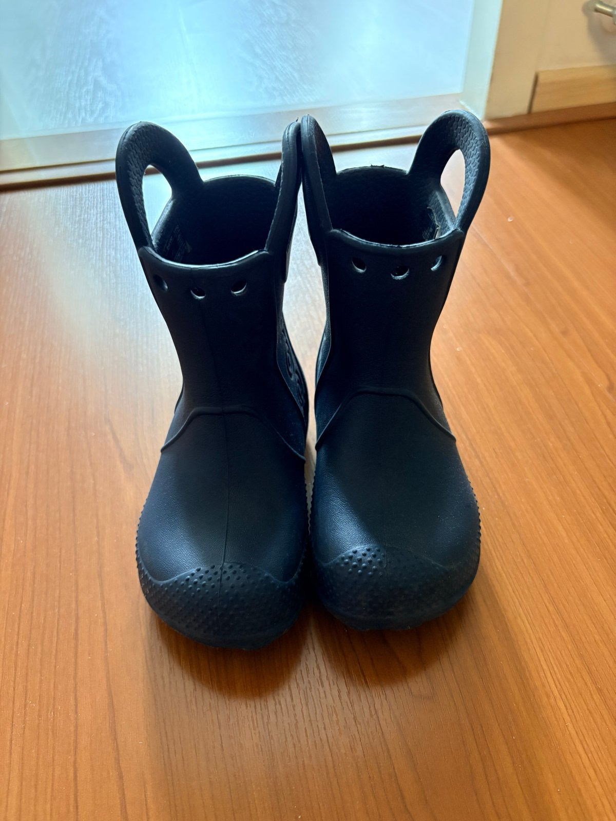 Blauw Crocs regenlaarzen voor kinderen size 7, Ophalen of Verzenden, Gebruikt, Jongen of Meisje, Laarzen