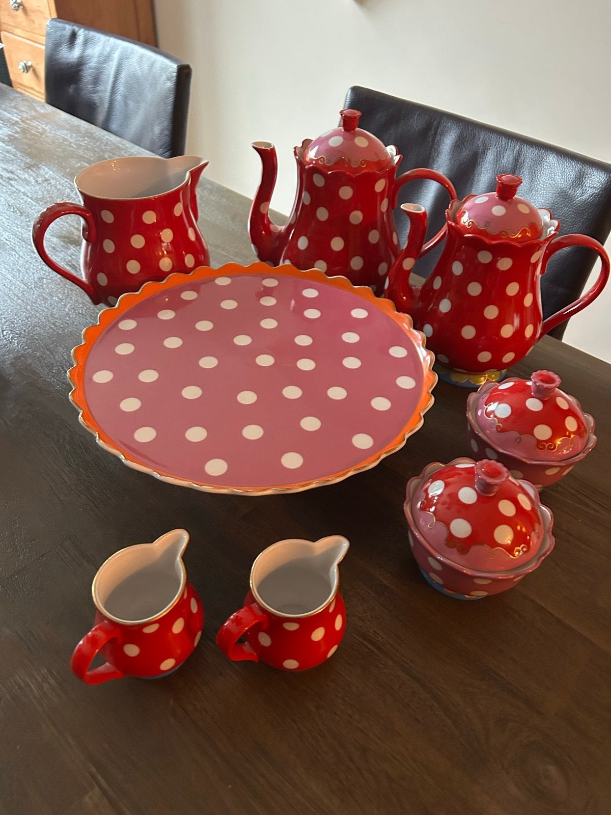 Pip Studio servies rood met witte stippen, Ophalen, Keramiek, Pip Studio, Zo goed als nieuw