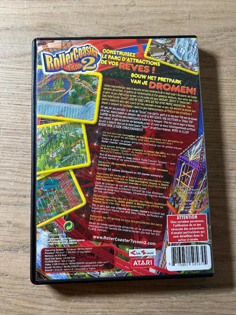 PC Rollercoaster Tycoon 2, Spelcomputers en Games, Games | Pc, 1 speler, Ophalen of Verzenden, Zo goed als nieuw, Vanaf 3 jaar