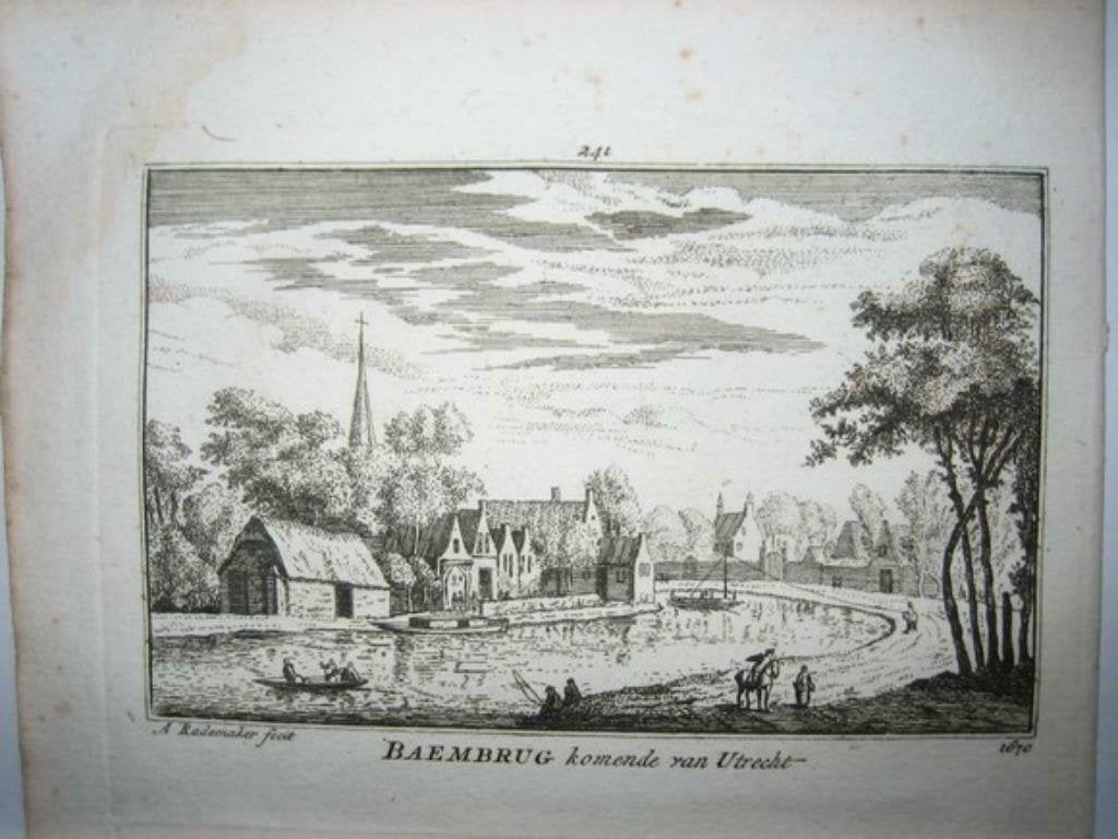 241 / Baambrug Baambrugge  Kopergravure 18e Eeuw, Ophalen of Verzenden