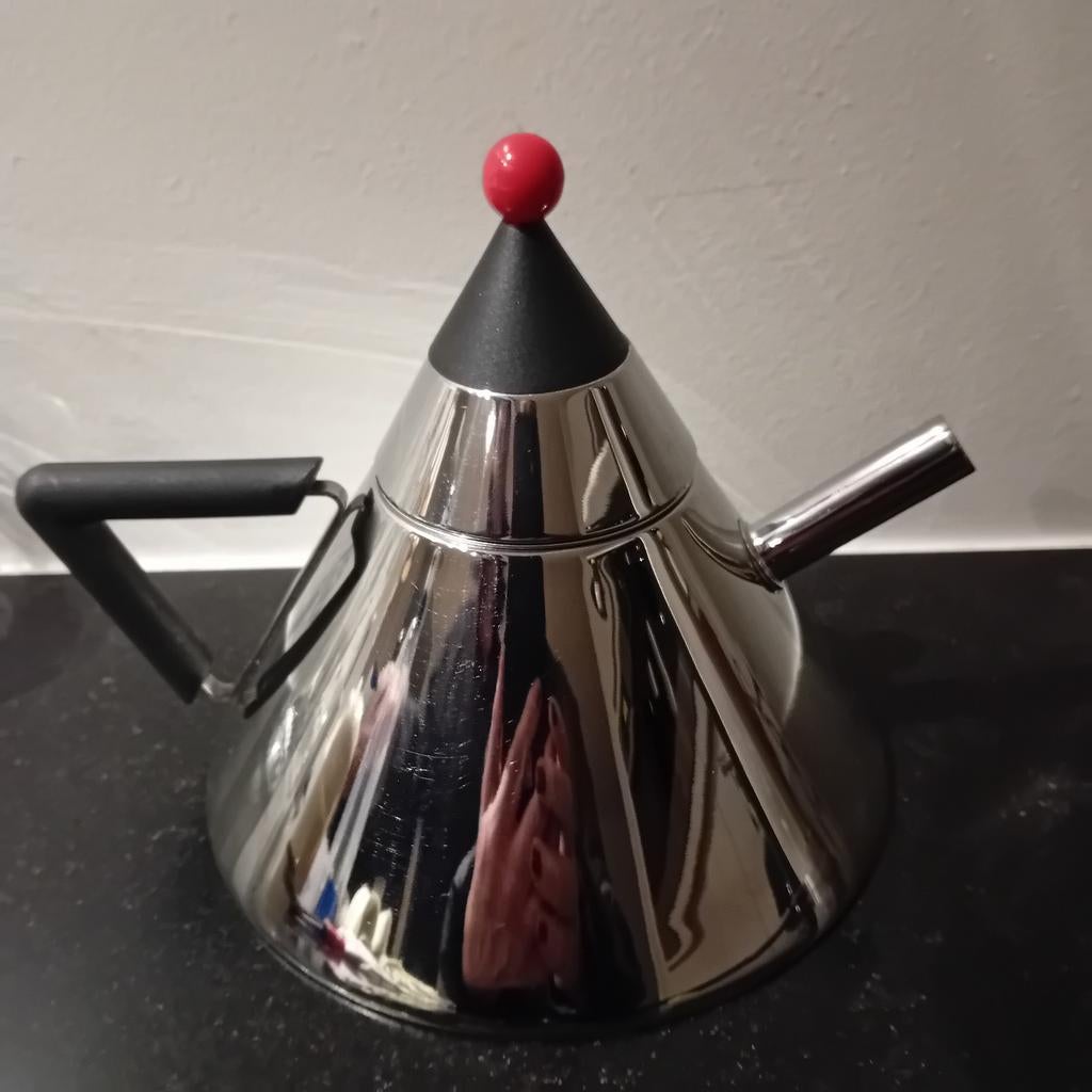 Teapot Memphis Pilamity vintage by Möller 1980 als NIEUW, Theepot/fluitketel, Zilver, Ophalen of Verzenden, Zo goed als nieuw