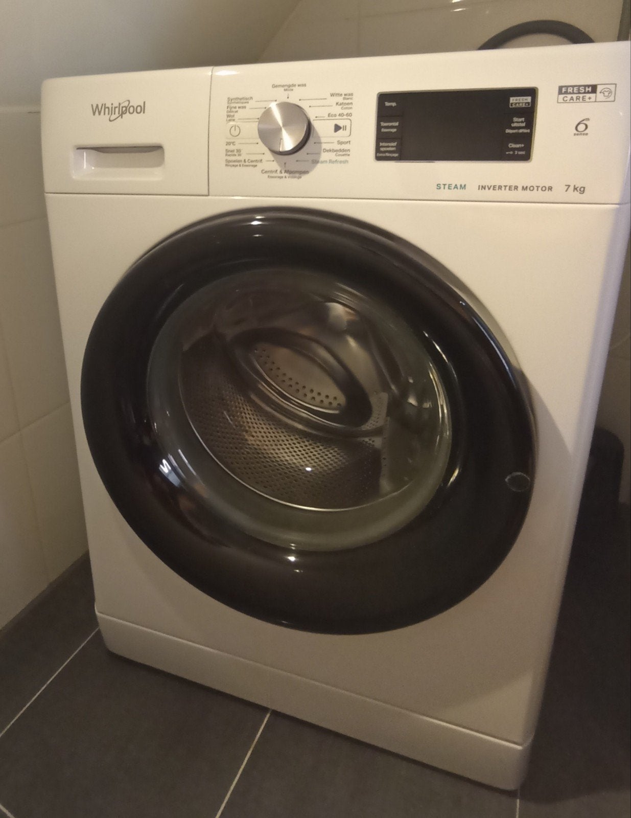 Wasmachine Whirlpool, Ophalen, Gebruikt, 85 tot 90 cm, 1200 tot 1600 toeren