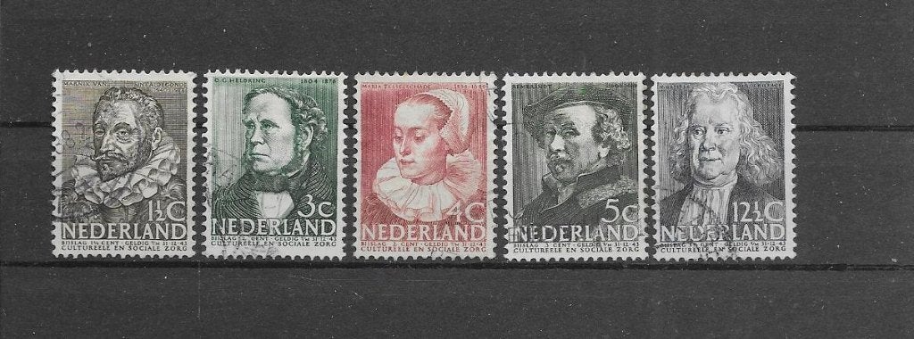 Nederland 1938, NVPH 305 t/m 309, Gestempeld., Ophalen of Verzenden, T/m 1940, Gestempeld