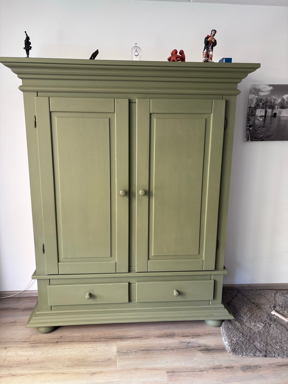 Mooie kast met lades, Huis en Inrichting, Kasten | Kledingkasten, Ophalen, Groen geverfd met annie sloane krijtverf en wax, Gebruikt