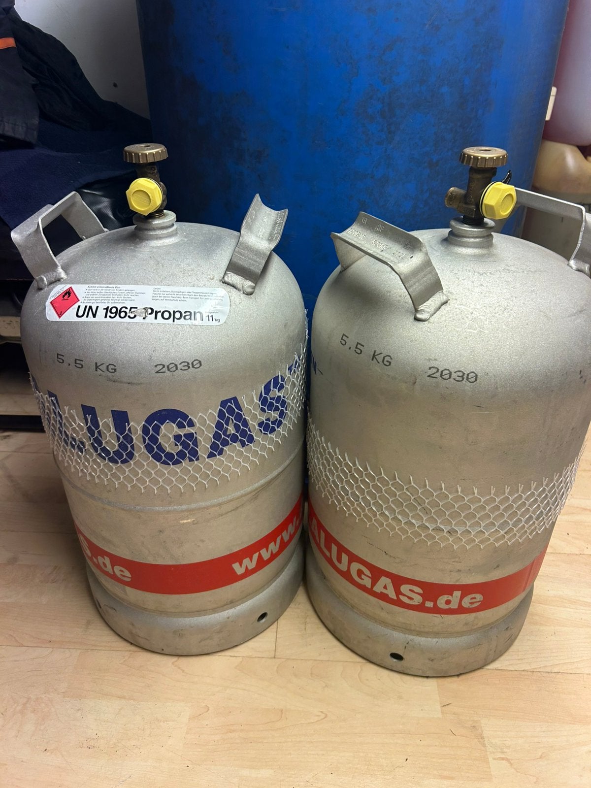 2 x aluminium gasfles, Ophalen, Gebruikt